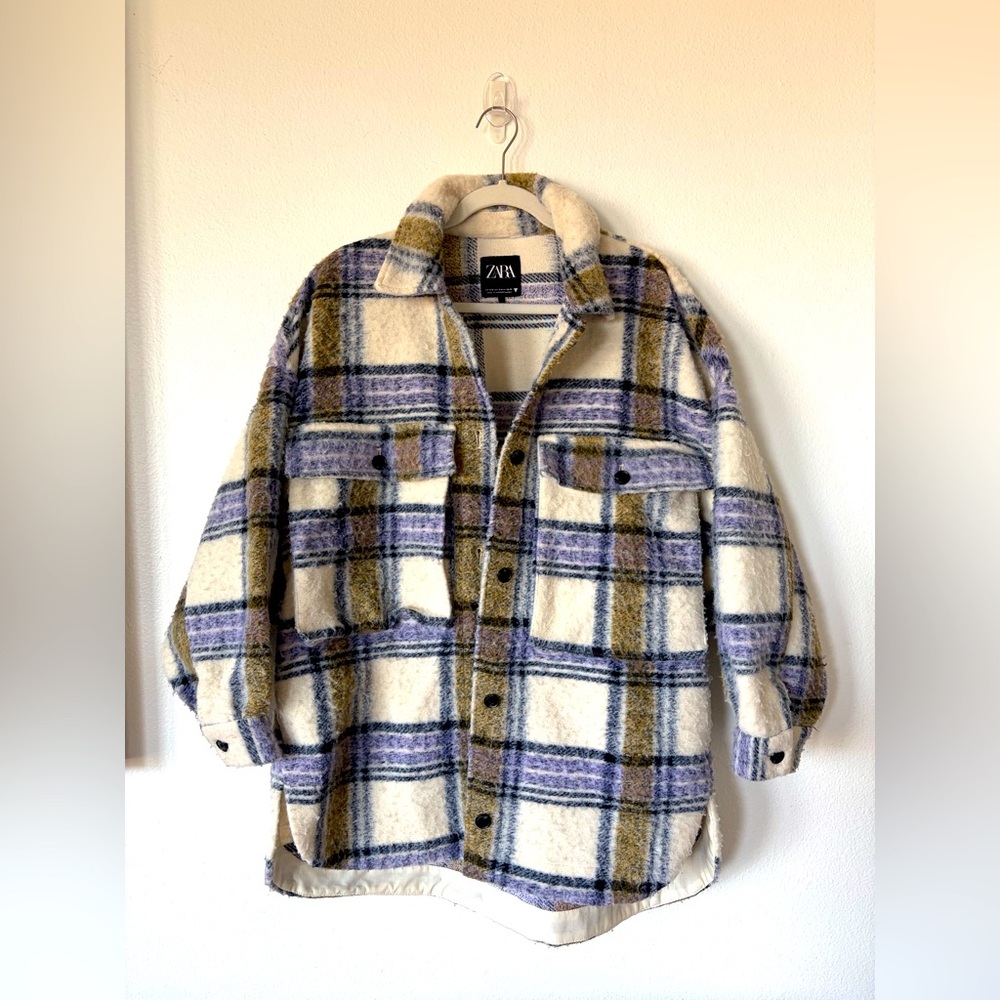 Zara oversized wool blend coat jacket shacket